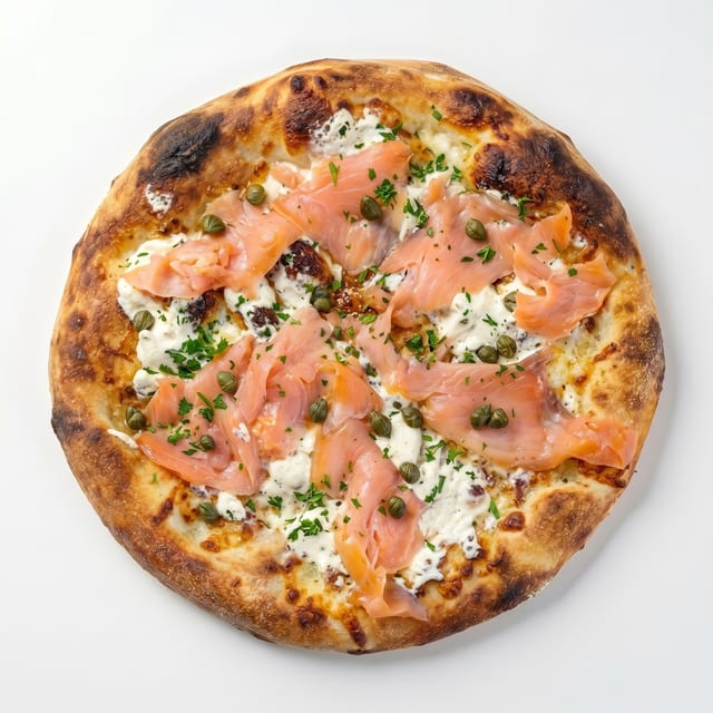 Smoked Salmon Pizza.